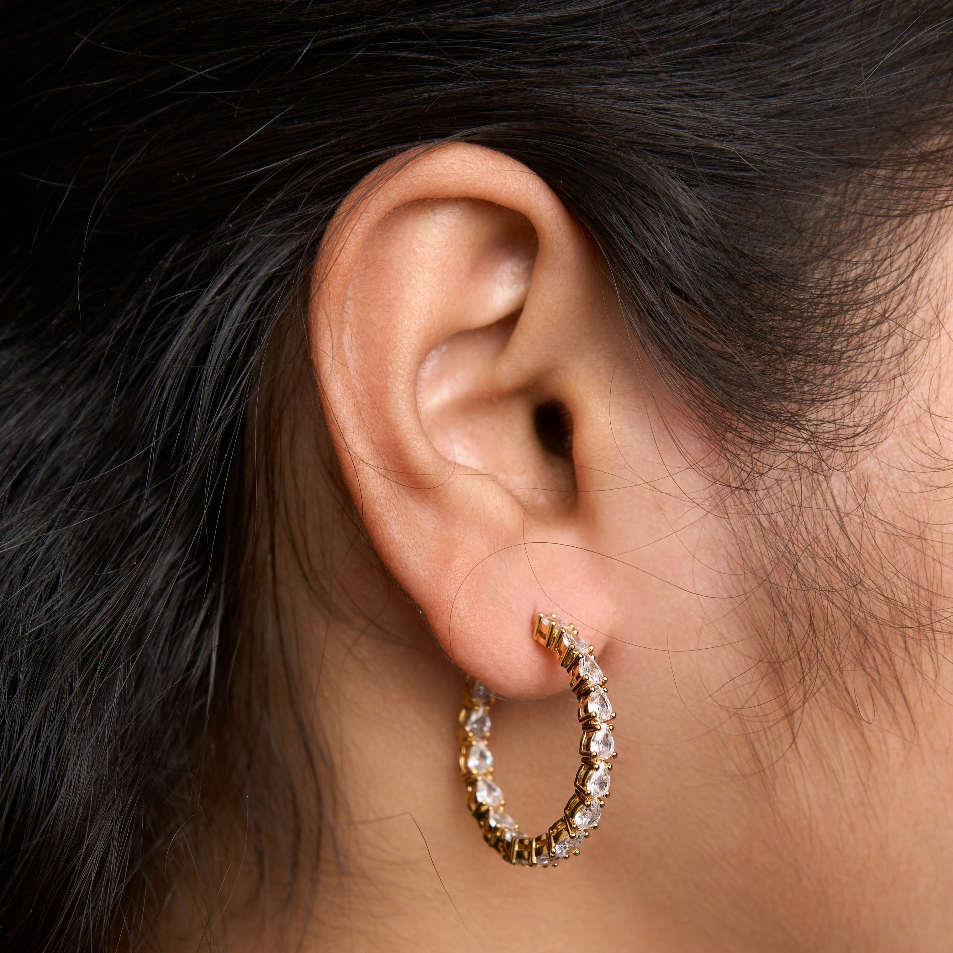 Pear Hoops Earrings Mozaati