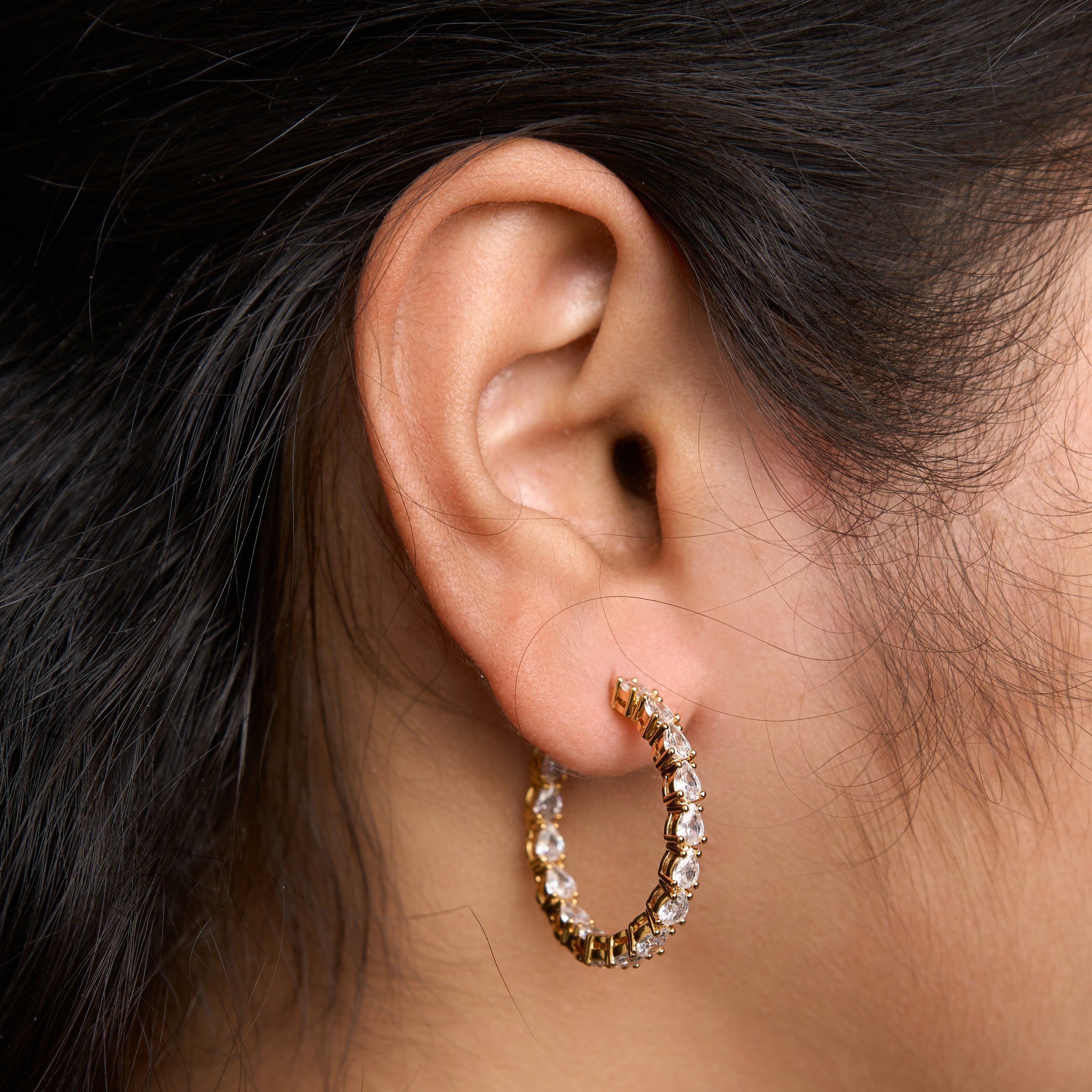 Pear Hoops Earrings Mozaati