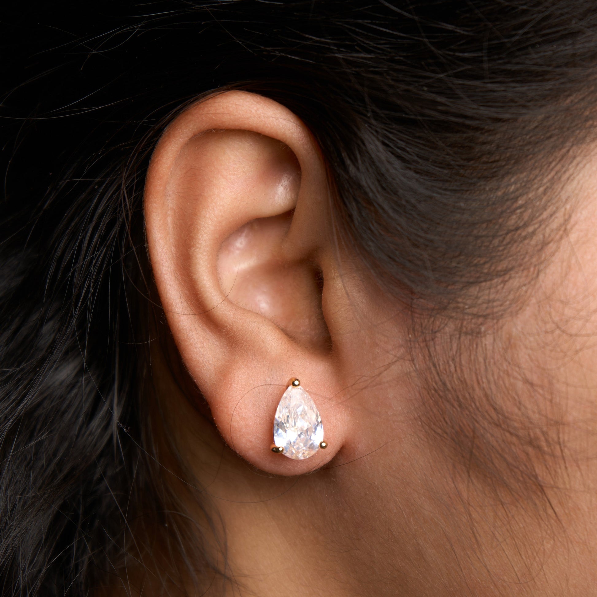Pera Solitaire Stud Earrings Mozaati