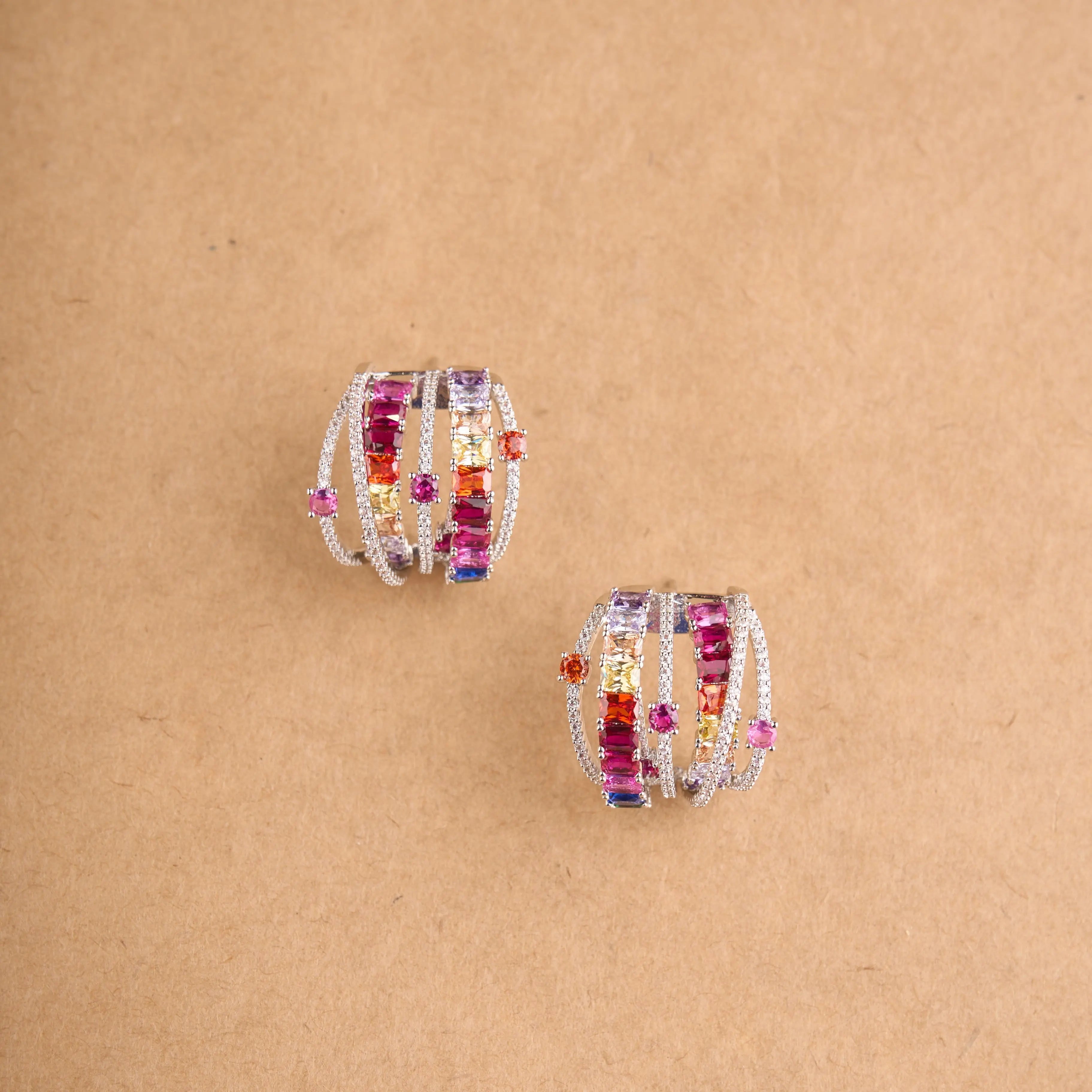 Multi Cross Hoop Earrings Mozaati