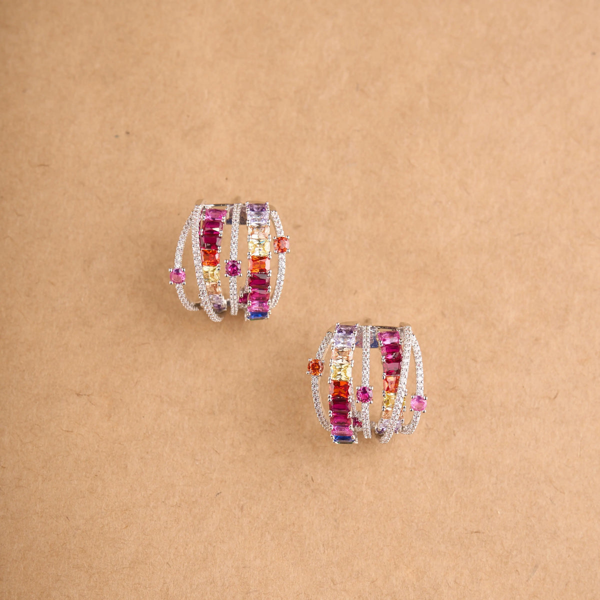 Multi Cross Hoop Earrings Mozaati