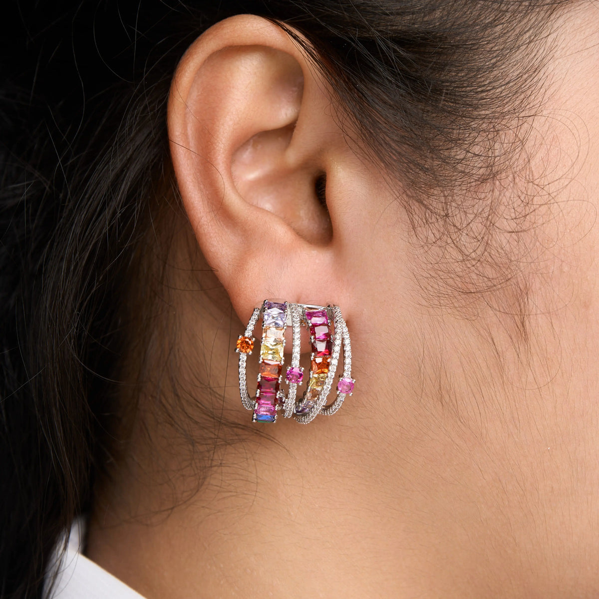 Multi Cross Hoop Earrings Mozaati