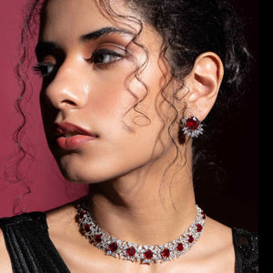 Aadhya Necklace - Red