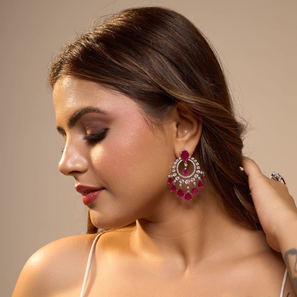 Aashna Earrings - Red