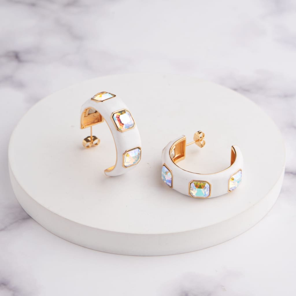 Ari Hoop Earrings - White
