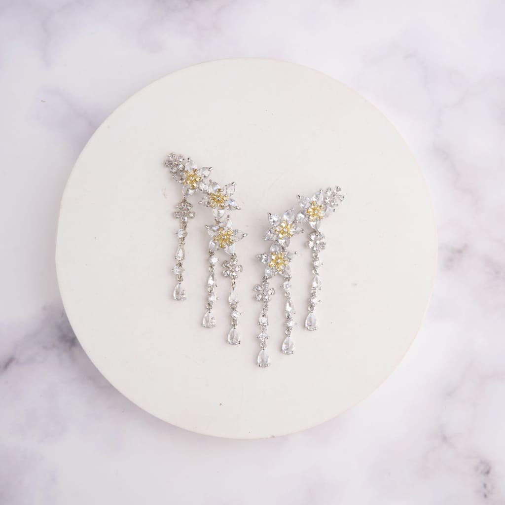 Azalea Climber Earrings - Yellow