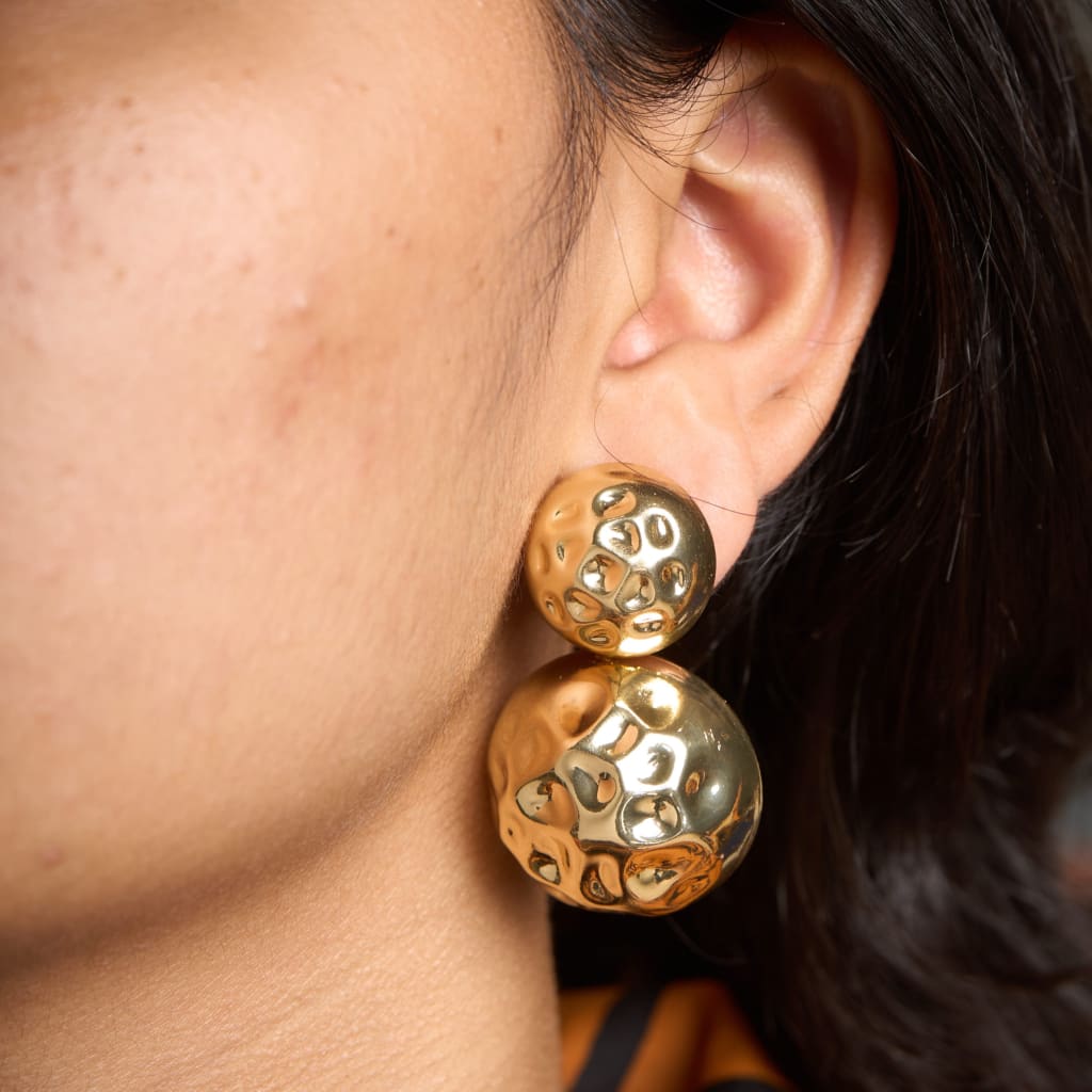 Ball Beaten Earrings
