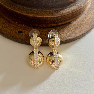 Ball Line Earrings - Gold