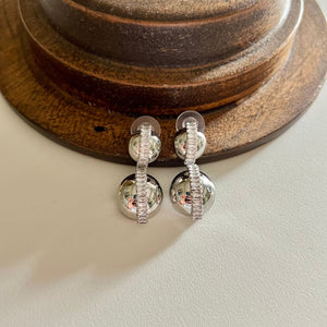 Ball Line Earrings - Silver