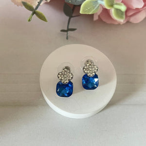 Clover Stone Earrings - Blue