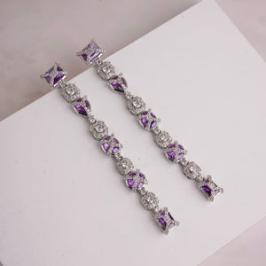 Cross Over Earrings - Purple