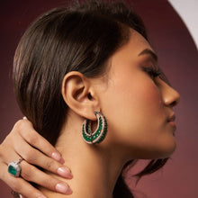 Load image into Gallery viewer, Crusted Bali Earrings - Green
