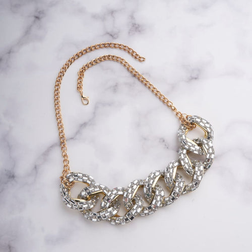 Cuban Crystal Necklace - Silver