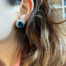 Load image into Gallery viewer, Cushion Halo Earrings - Blue
