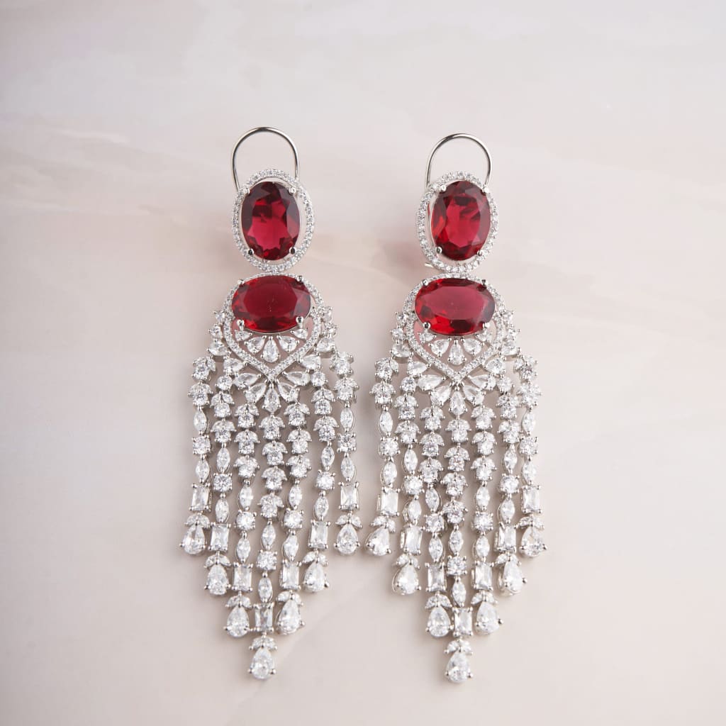 Dhara Earrings - Red