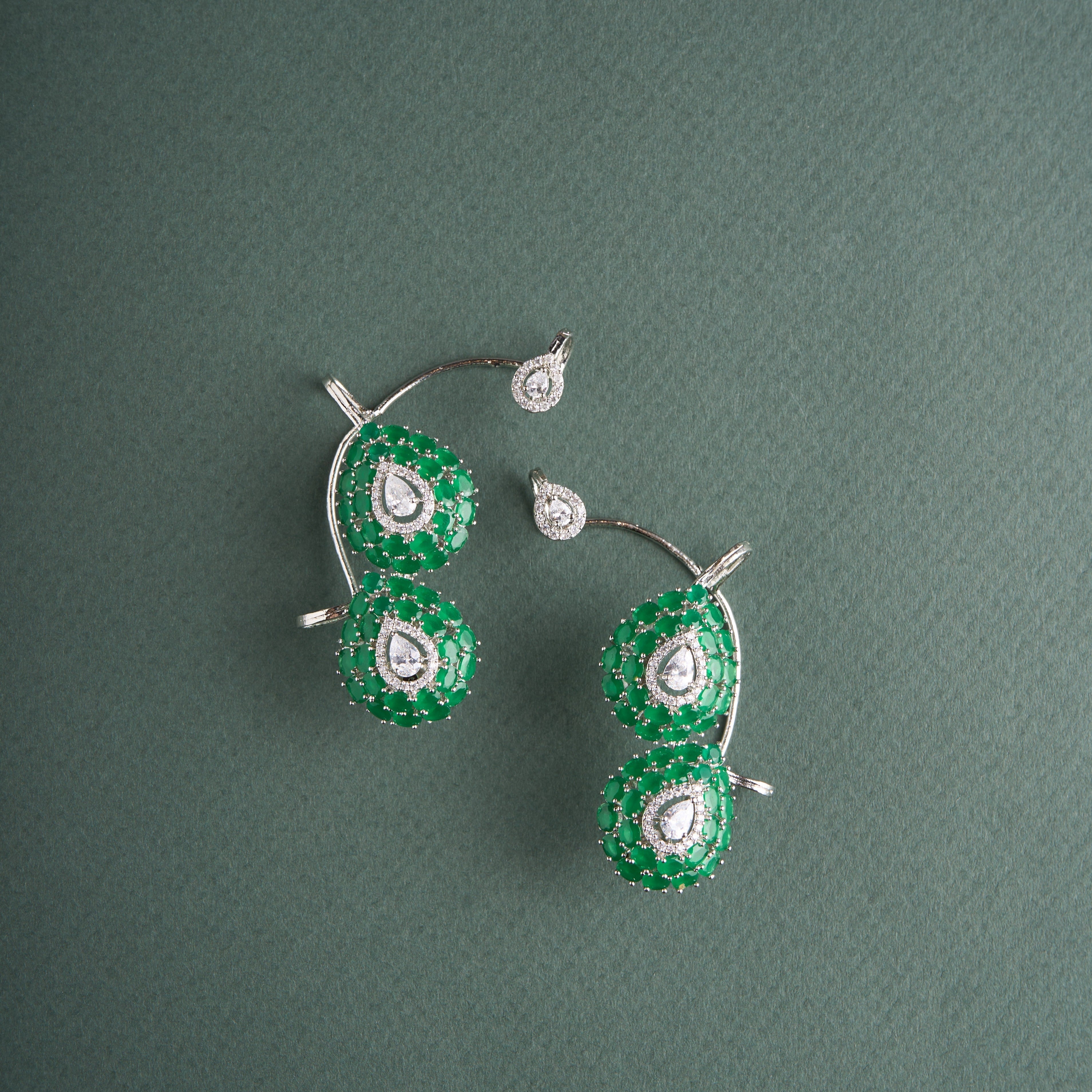 Dual Pear Cuff Earrings Mozaati