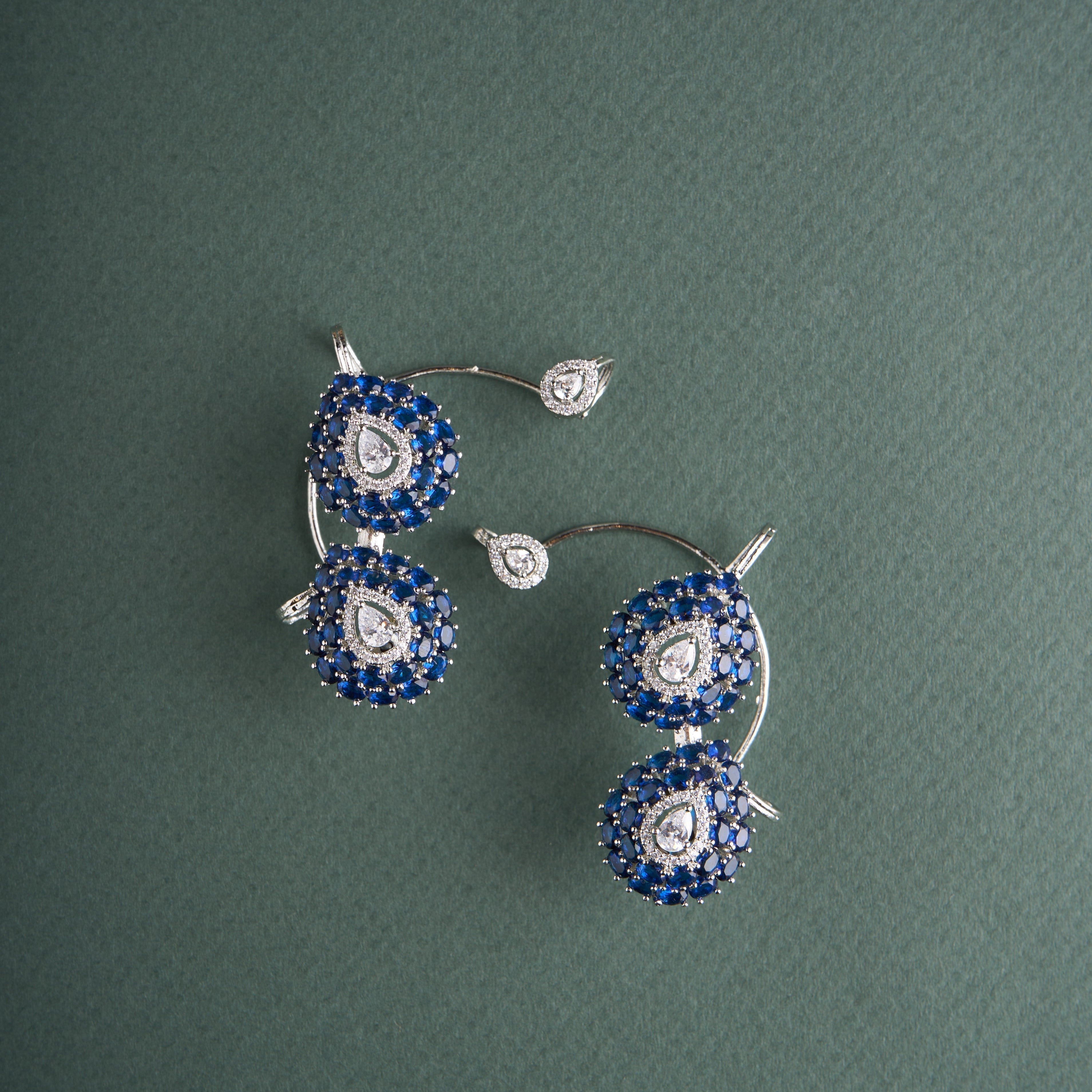 Dual Pear Cuff Earrings Mozaati
