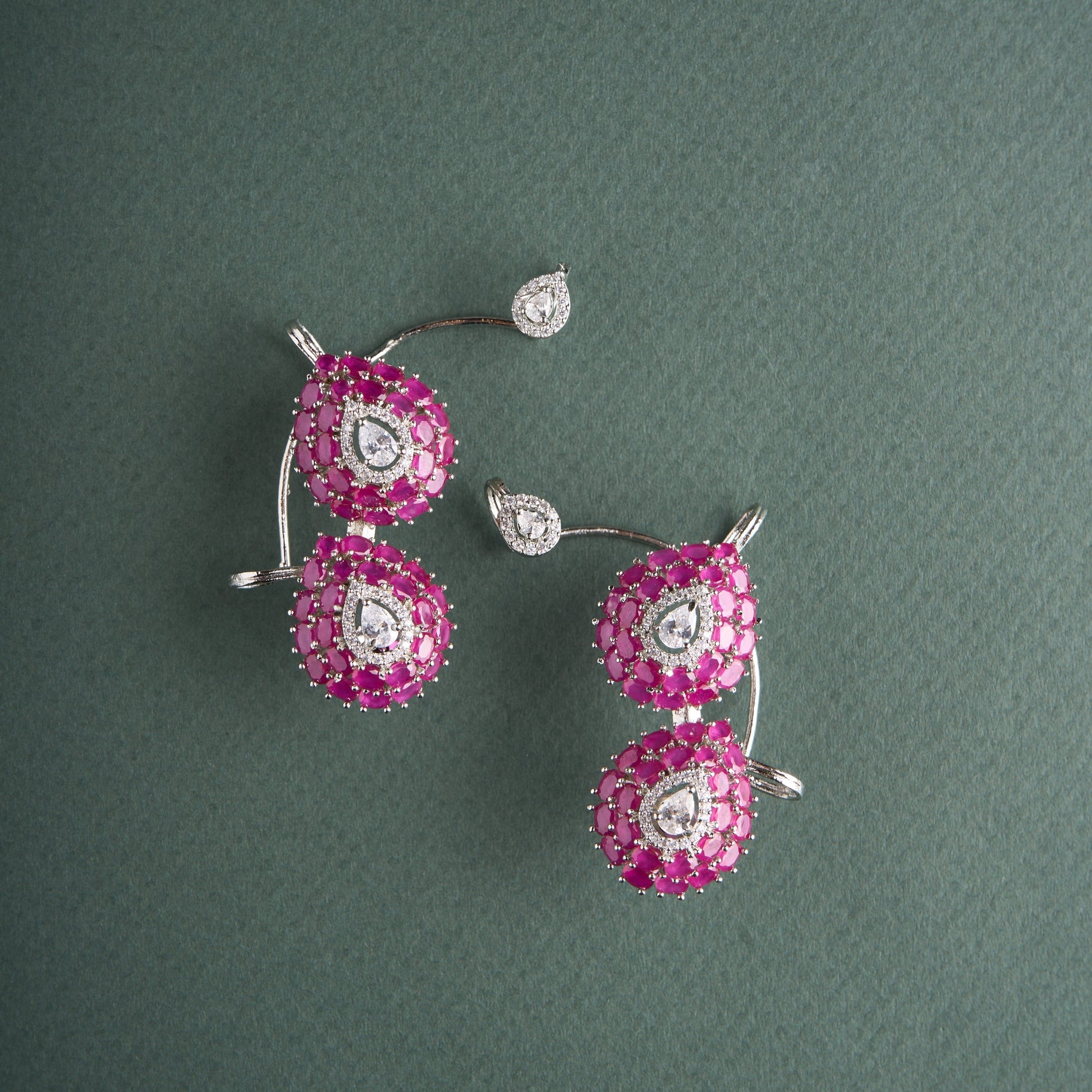 Dual Pear Cuff Earrings Mozaati