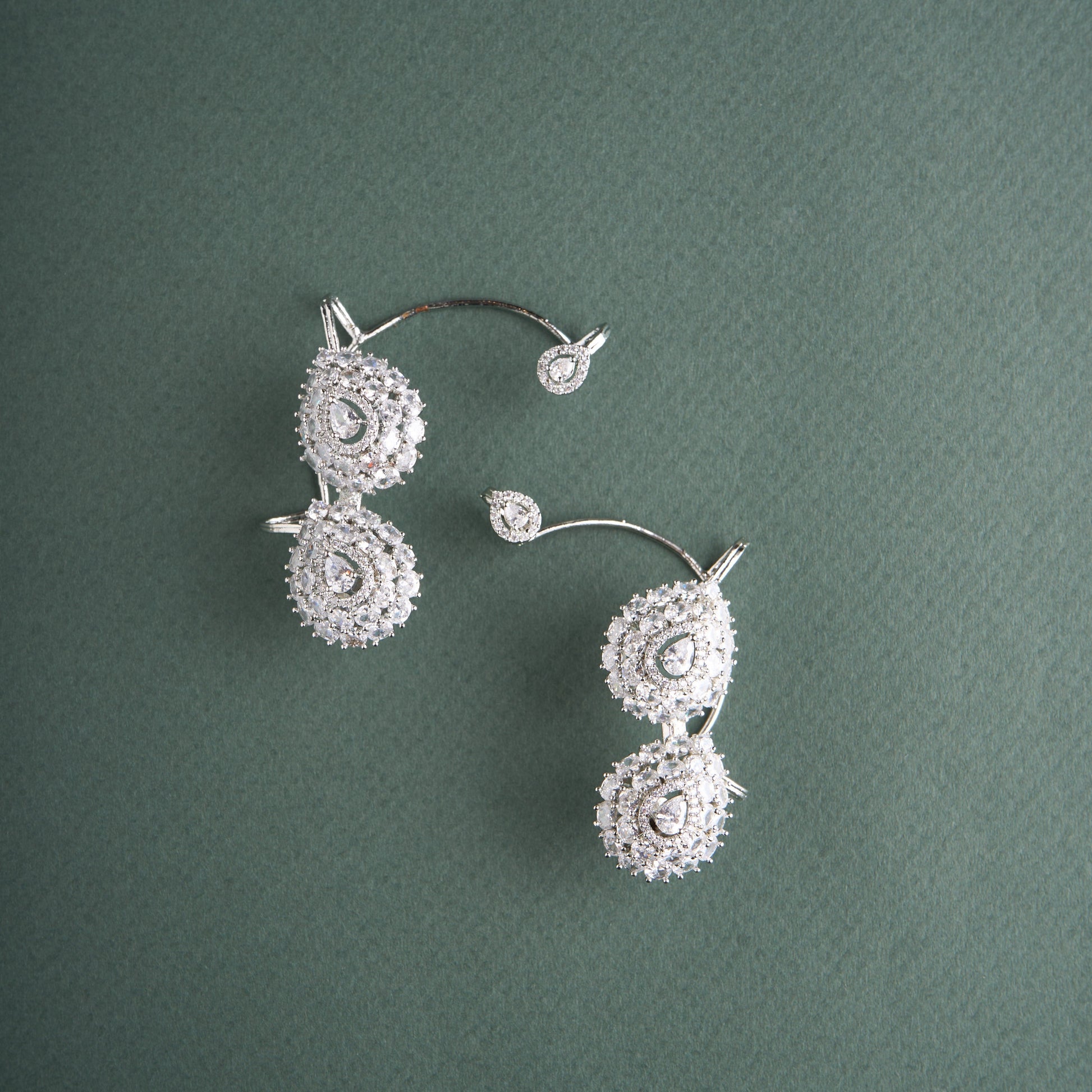 Dual Pear Cuff Earrings Mozaati