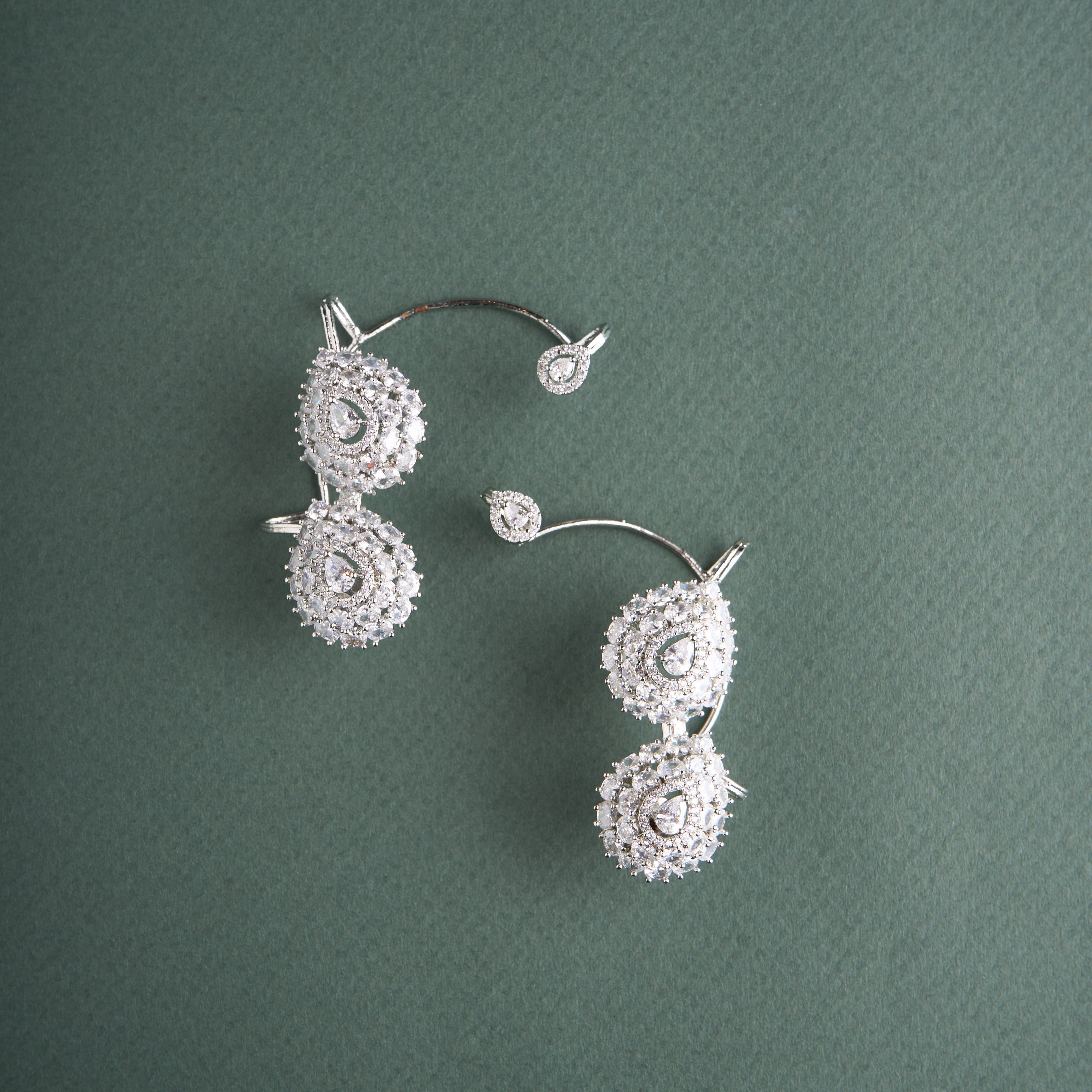 Dual Pear Cuff Earrings Mozaati