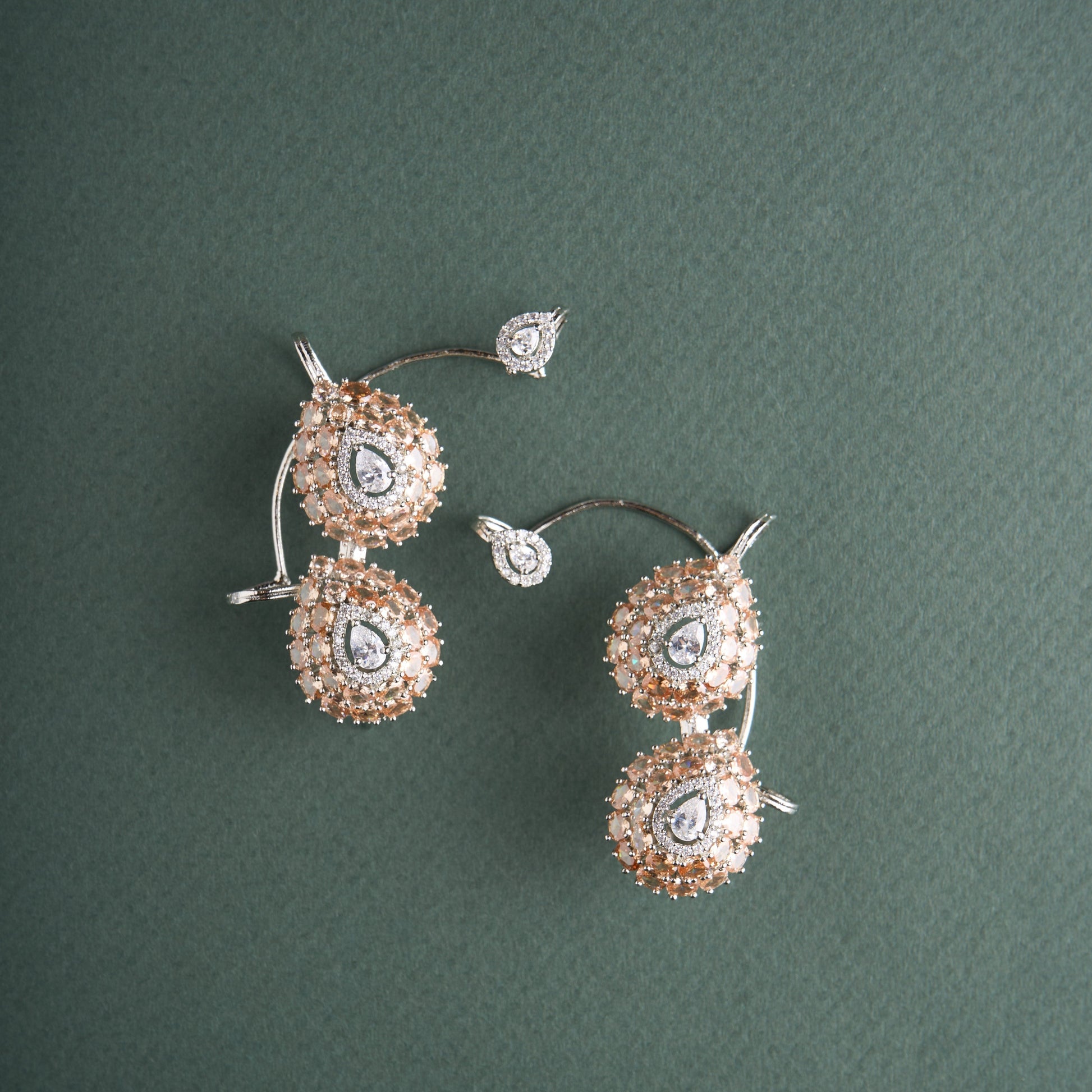 Dual Pear Cuff Earrings Mozaati