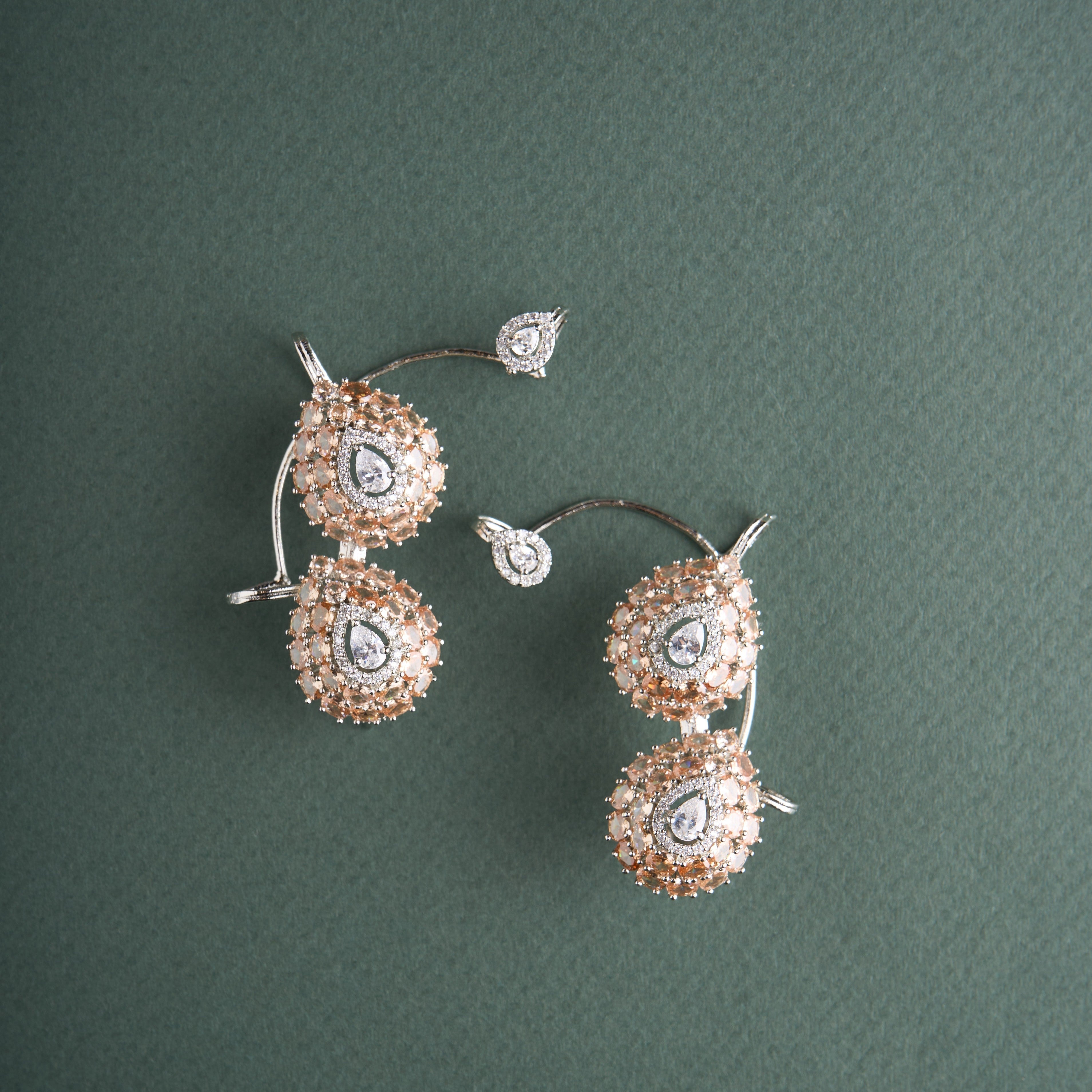 Dual Pear Cuff Earrings Mozaati