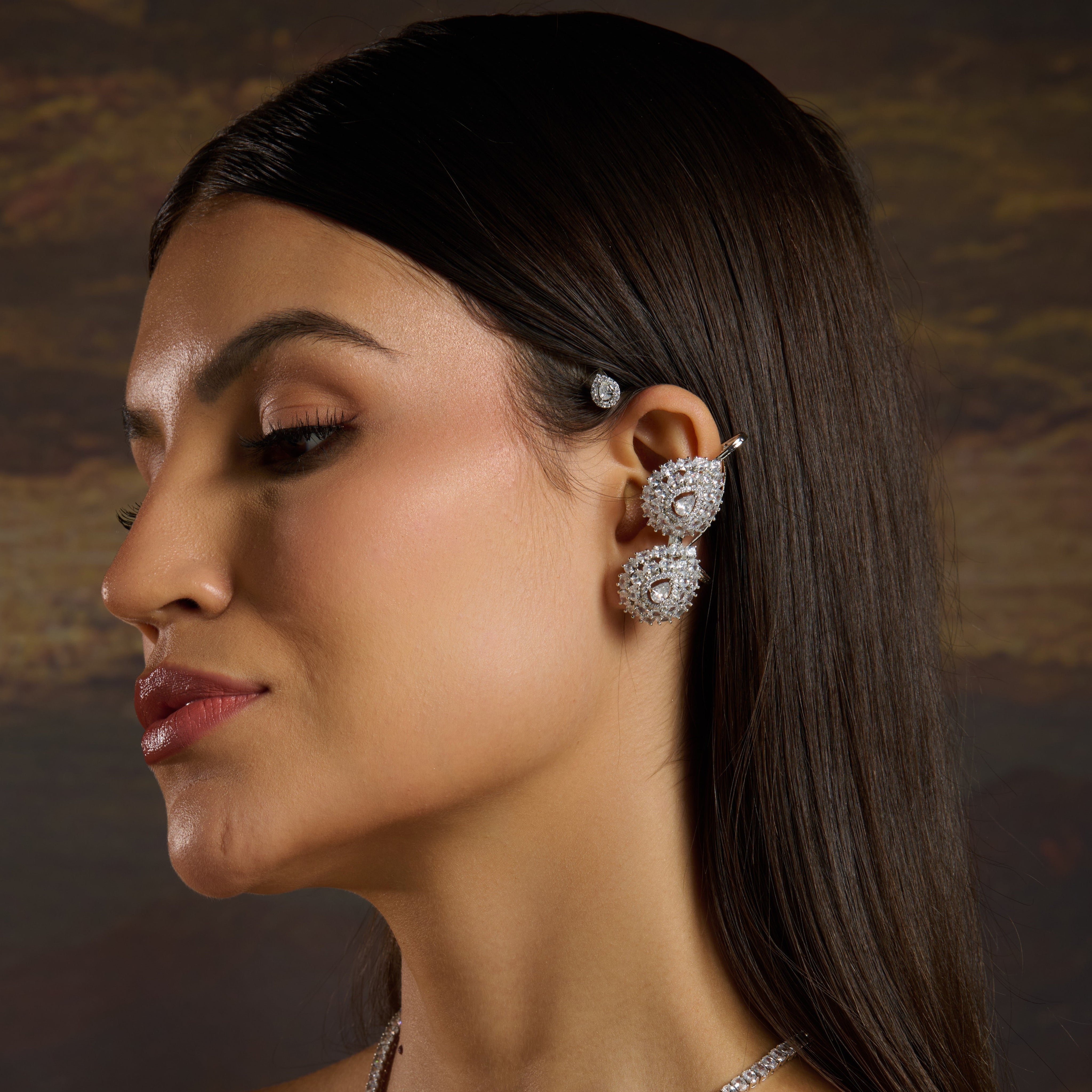 Dual Pear Cuff Earrings Mozaati