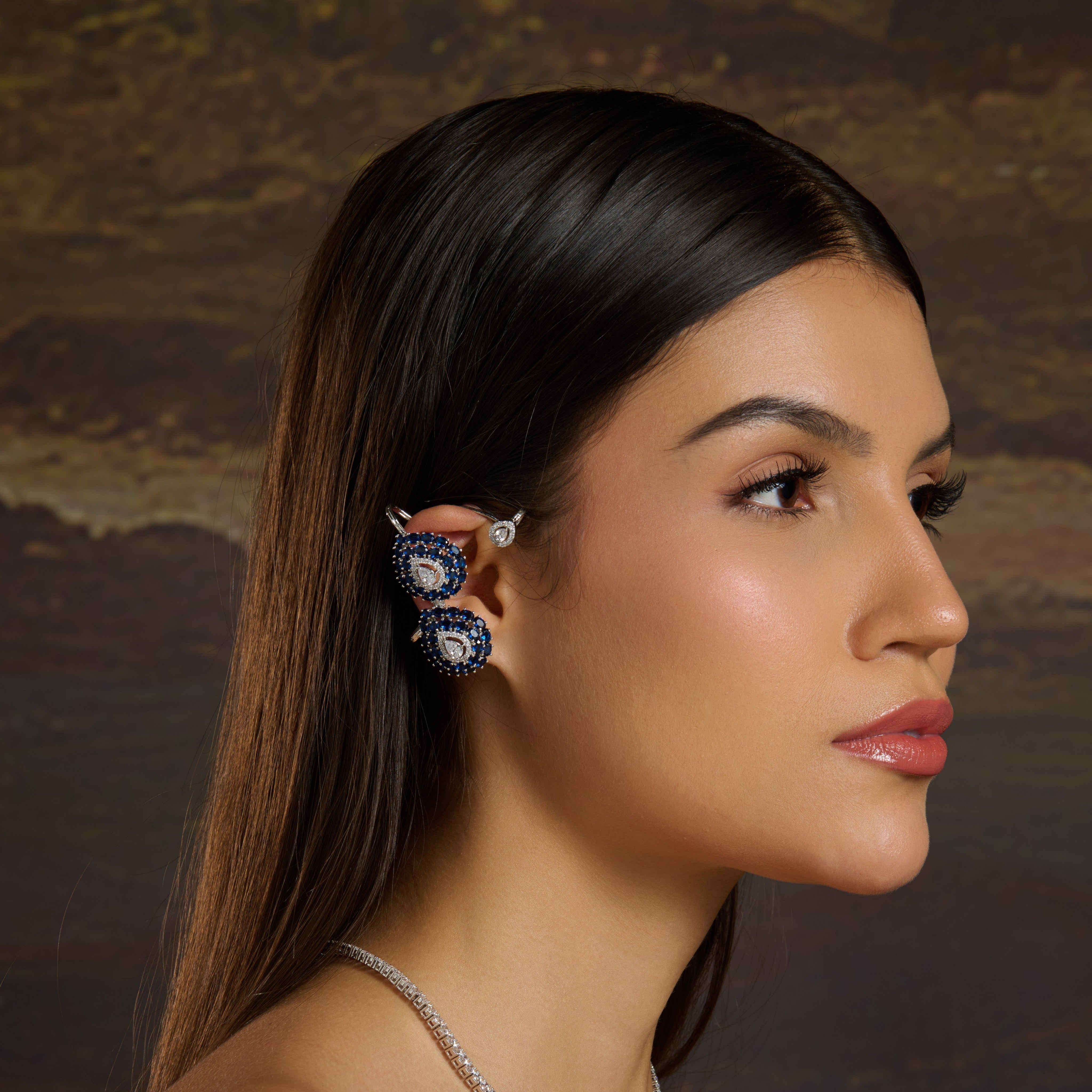 Dual Pear Cuff Earrings Mozaati