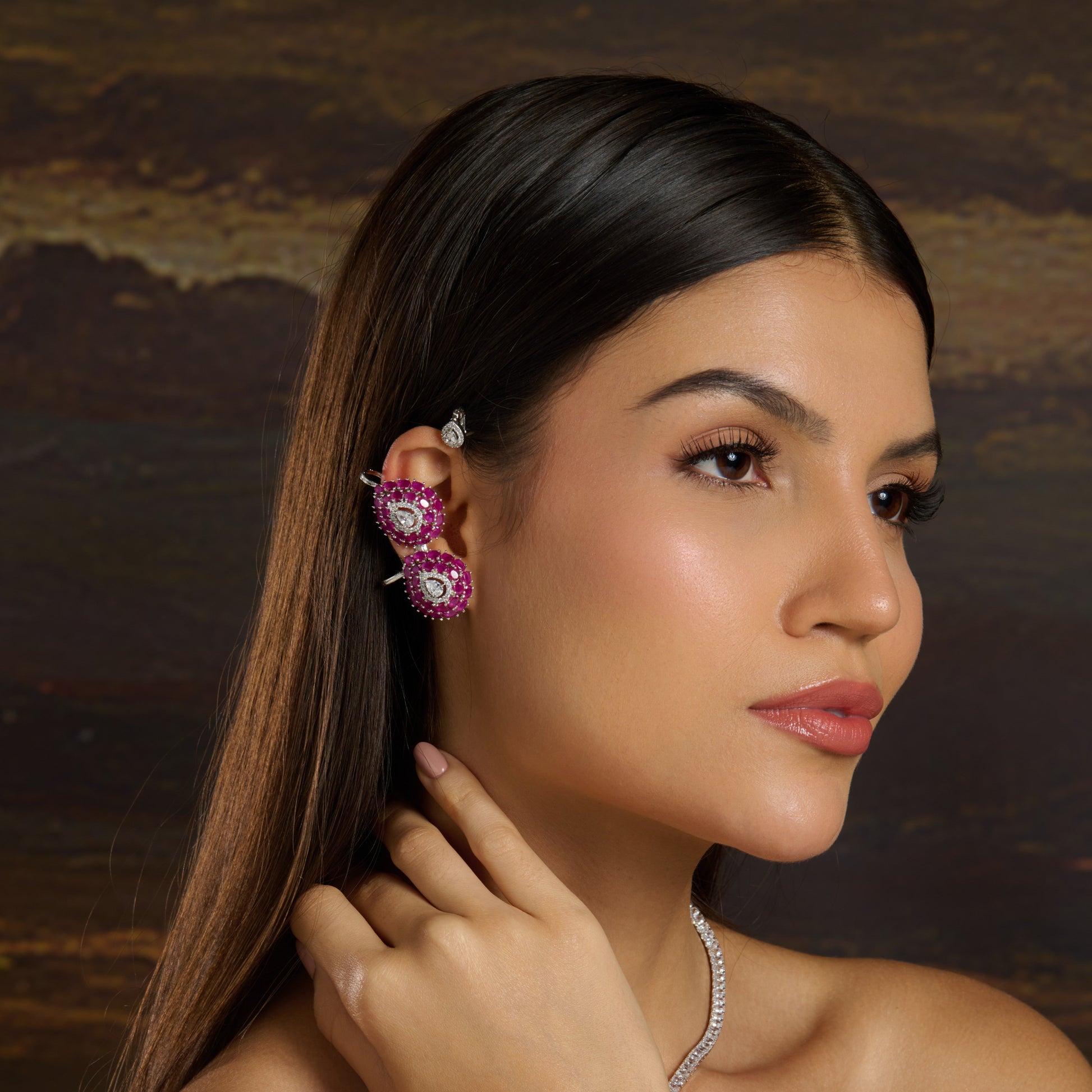 Dual Pear Cuff Earrings Mozaati