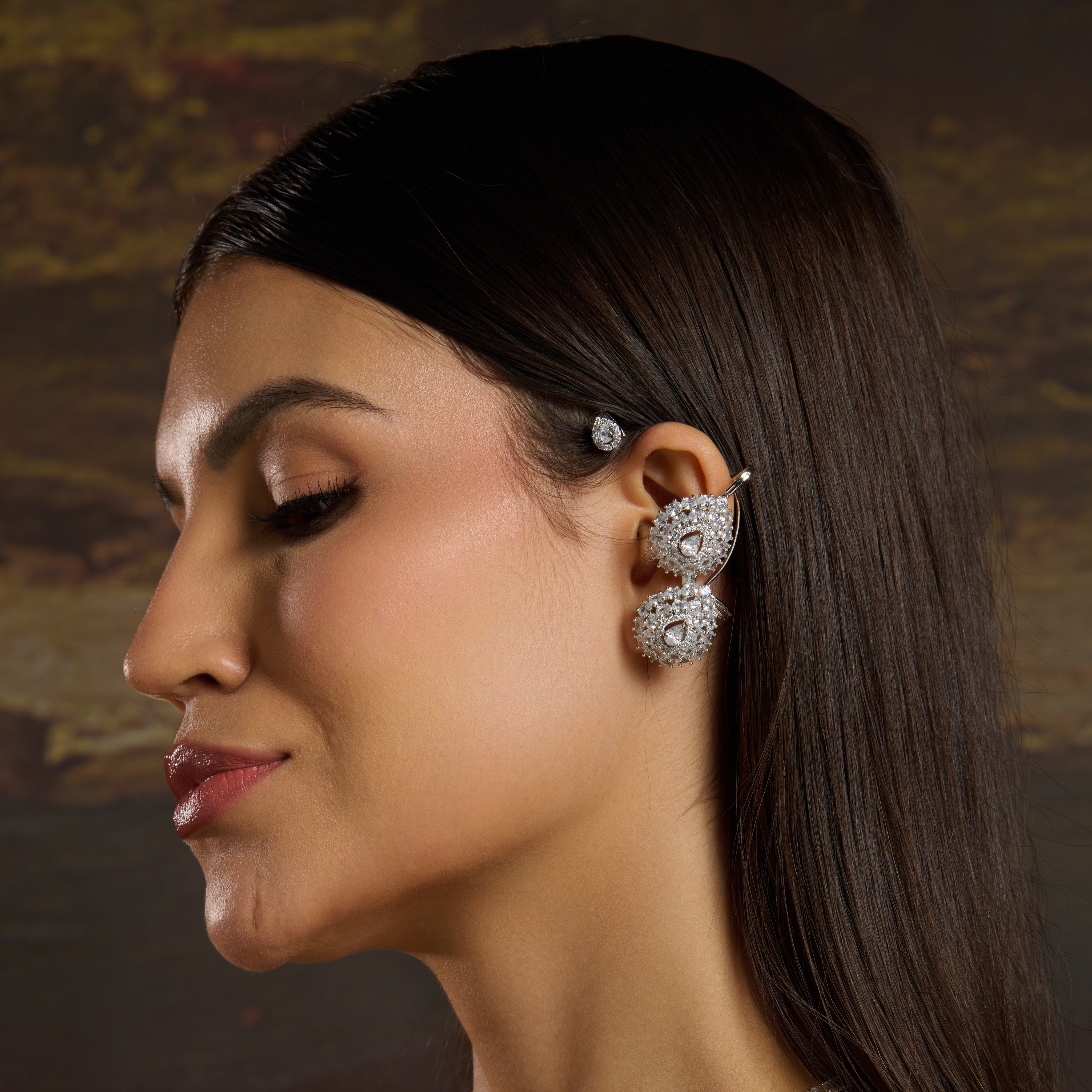 Dual Pear Cuff Earrings Mozaati