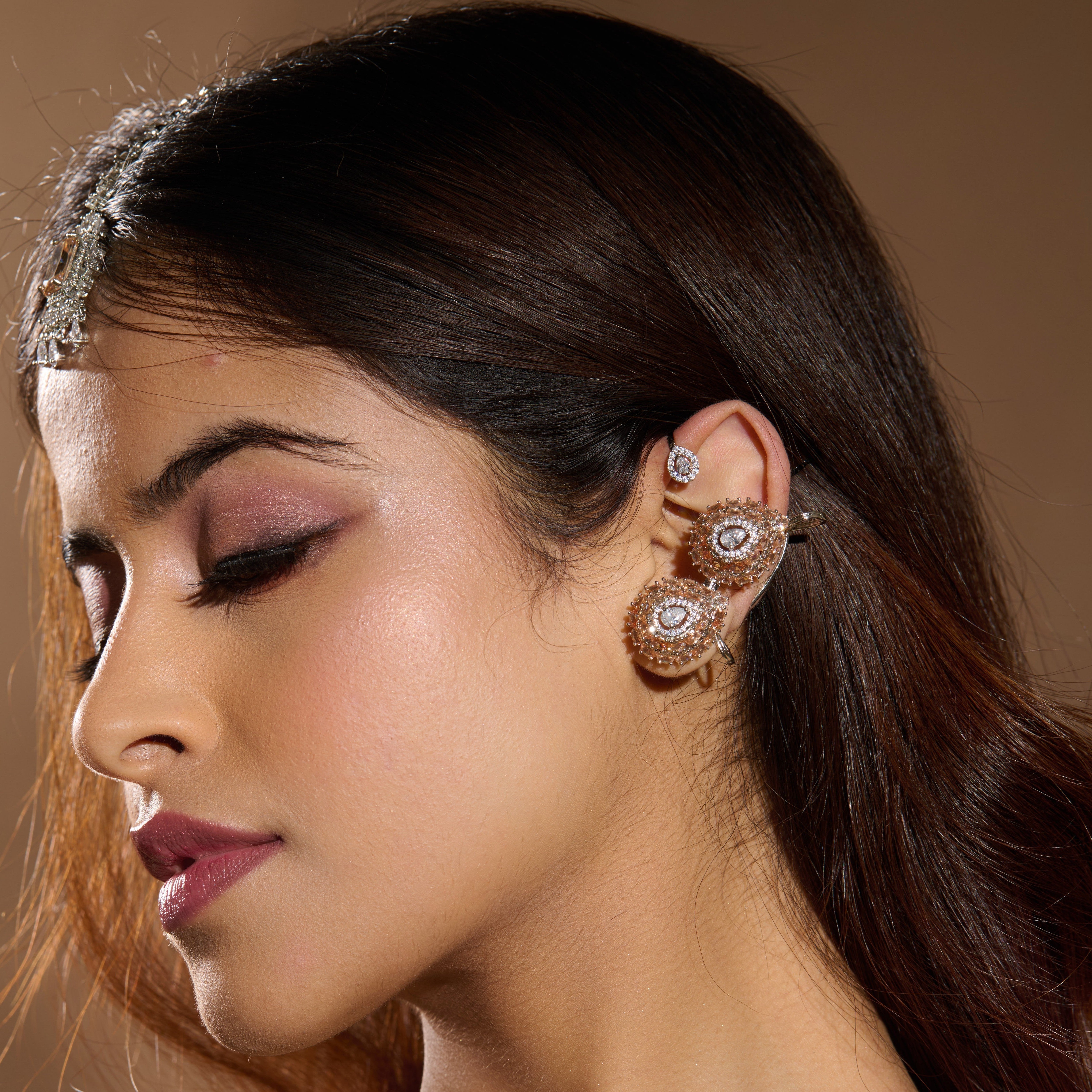 Dual Pear Cuff Earrings Mozaati