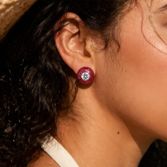 Round Illusion Earrings Mozaati