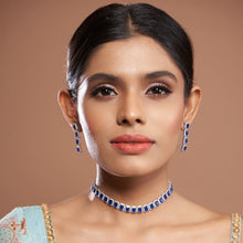 Load image into Gallery viewer, Emerald Cut Choker - Blue
