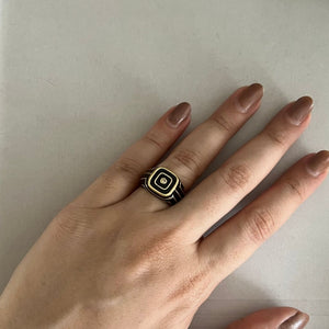 Enamel Signet Ring