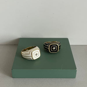 Enamel Signet Ring