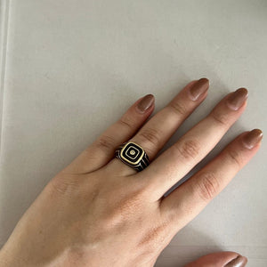 Enamel Signet Ring