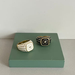 Enamel Signet Ring