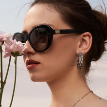 Load image into Gallery viewer, Flax Hoop Earrings - Black
