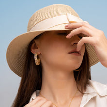 Load image into Gallery viewer, Flax Hoop Earrings - Gold
