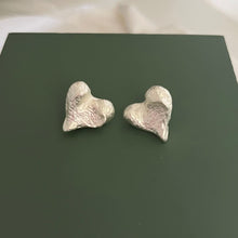 Load image into Gallery viewer, Frosted Heart Earrings - Silver
