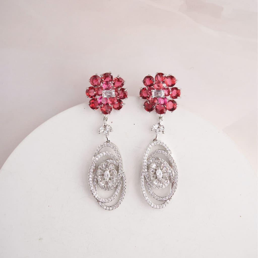 Grape Earrings - Red