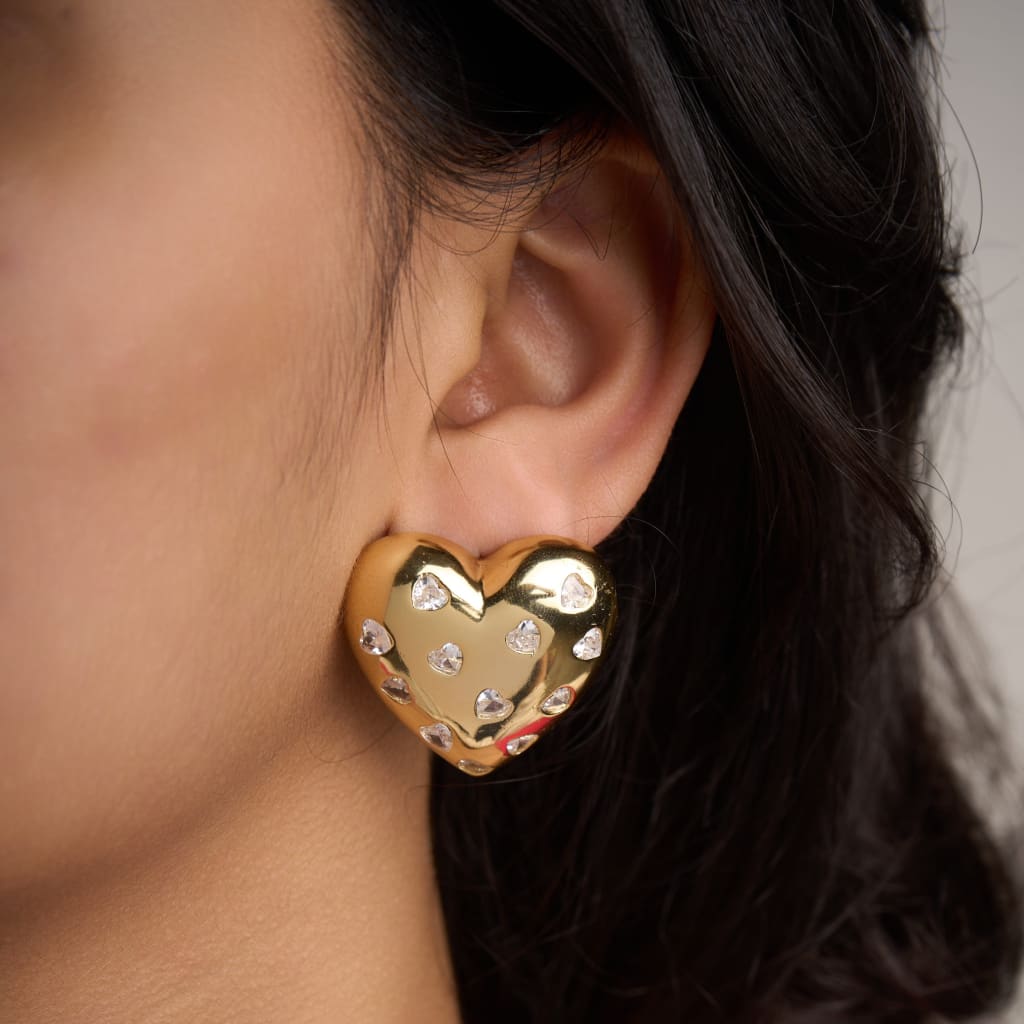 Heart Big Stud Earrings