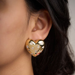 Heart Big Stud Earrings