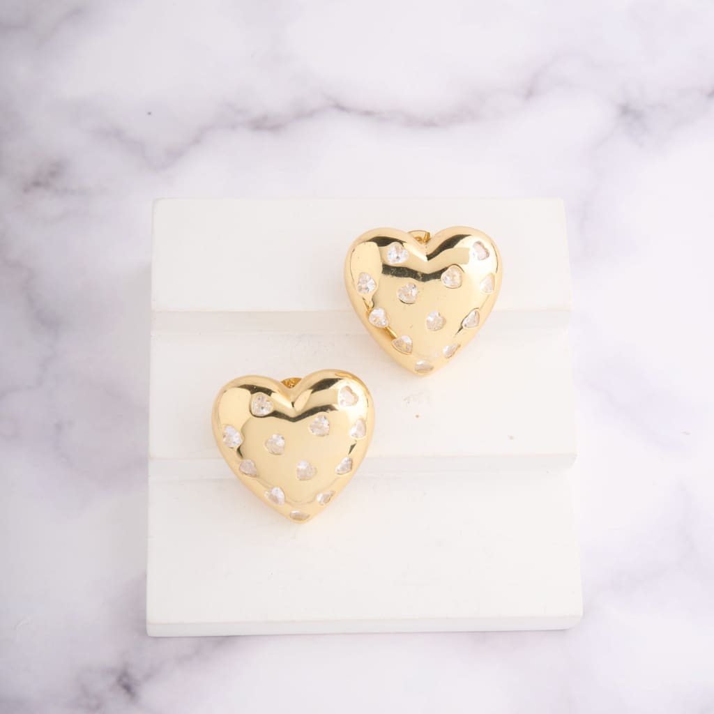 Heart Big Stud Earrings