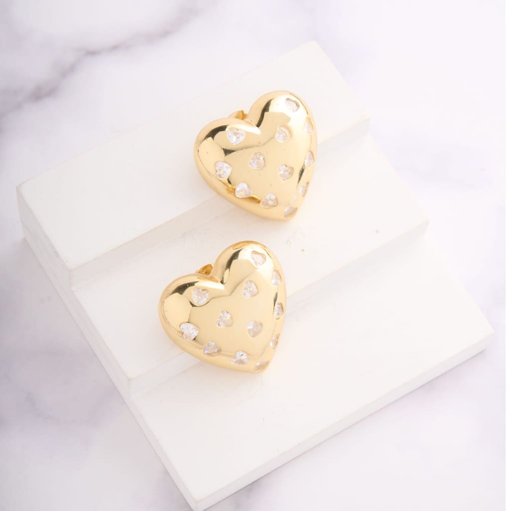 Heart Big Stud Earrings