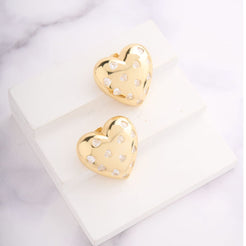 Heart Big Stud Earrings