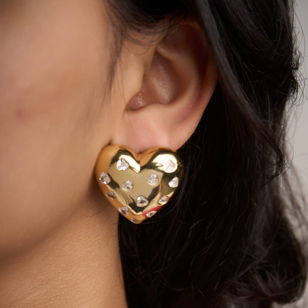 Heart Big Stud Earrings