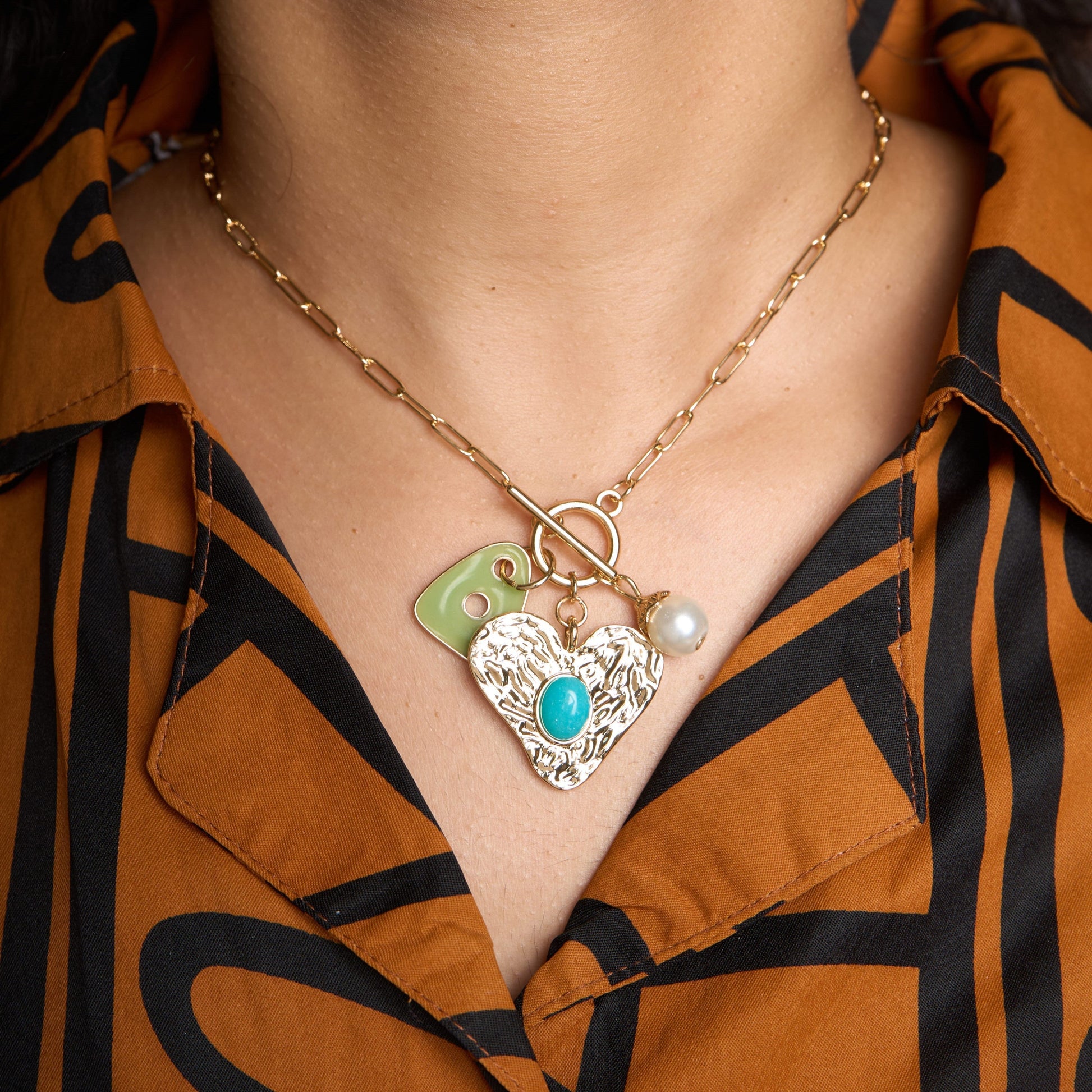 Heart Green Necklace Mozaati