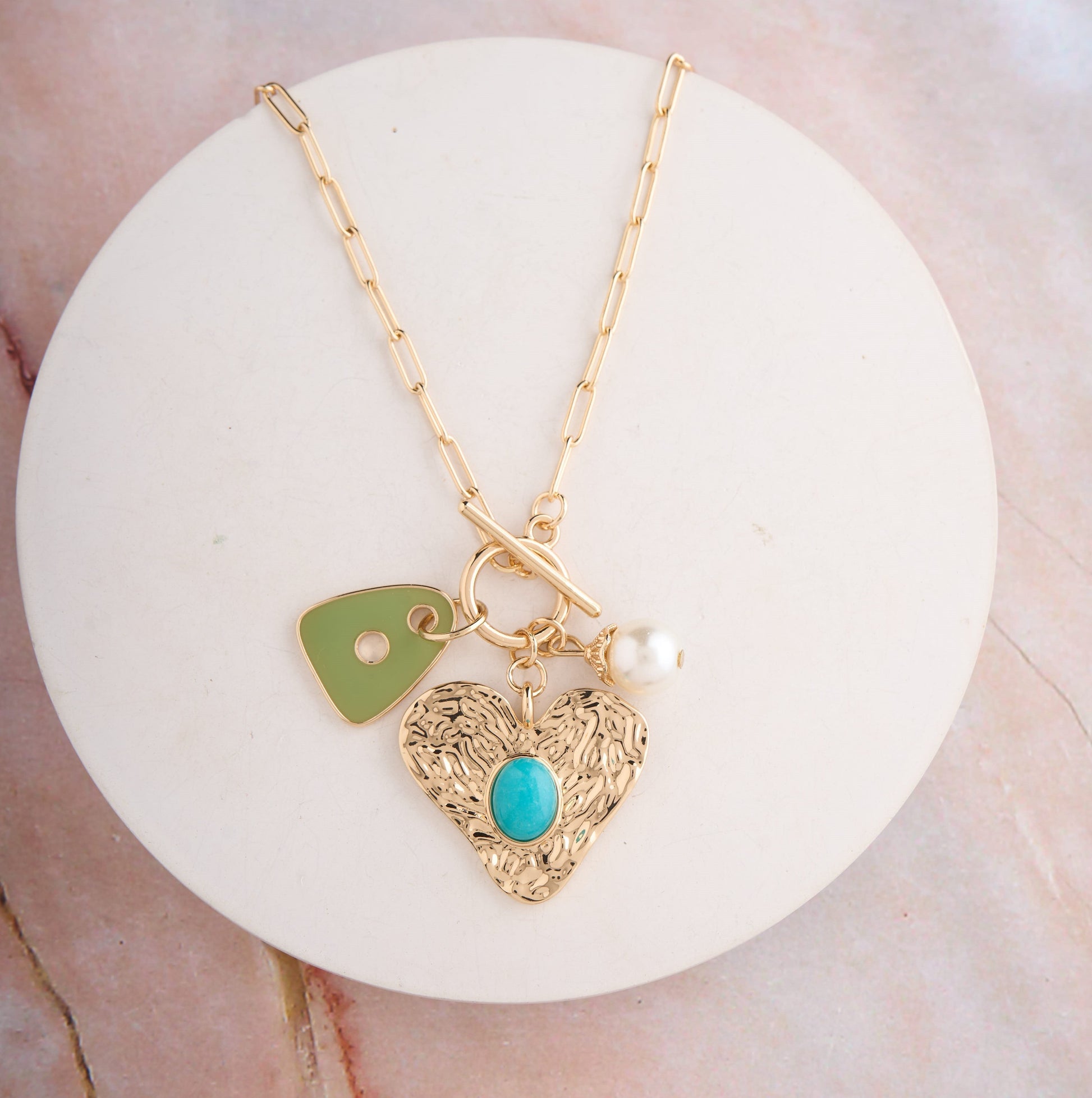 Heart Green Necklace Mozaati