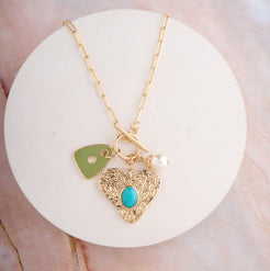 Heart Green Necklace Mozaati